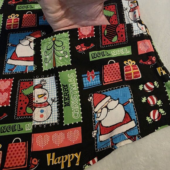 Scrubstar Christmas Holiday Santa‎ Frosty Scrub Top XL XG 100% Cotton - Picture 3 of 12